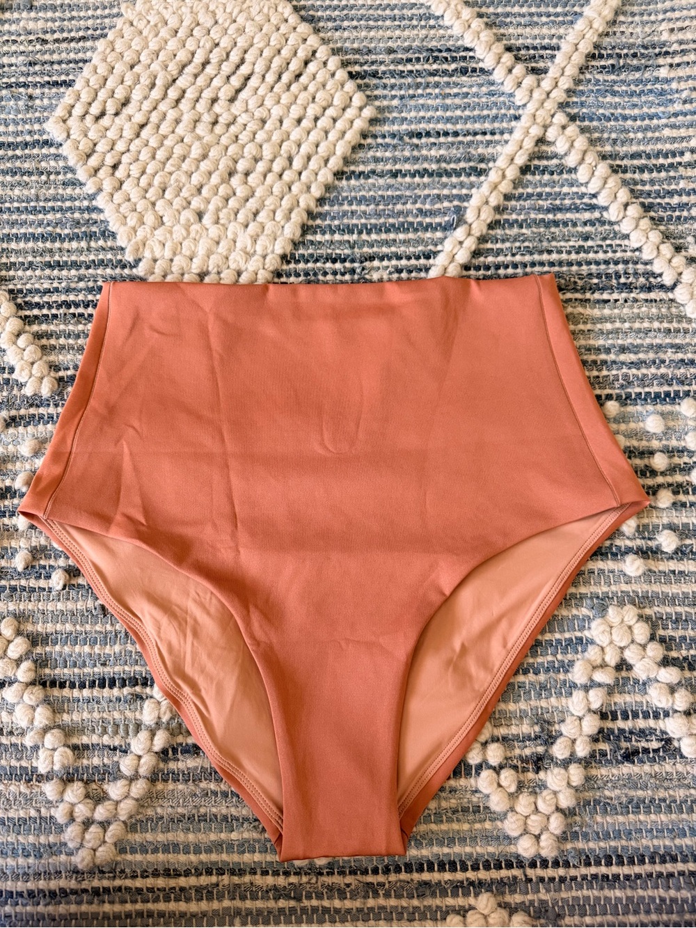 Left On Friday Peach Bikini Bottom with Red Logo